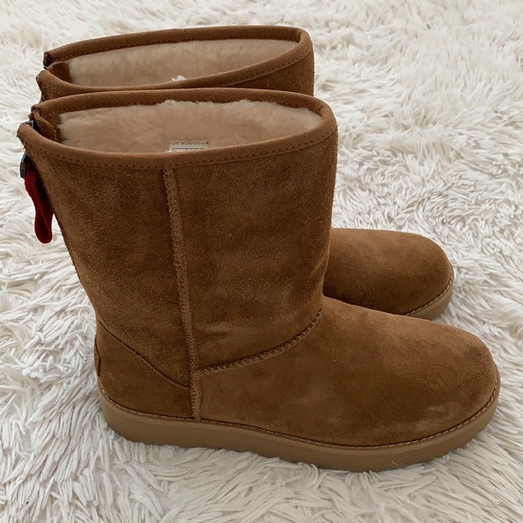 authentic ugg classic short logo zip boots - Picture 7 of 13